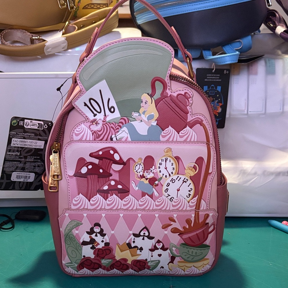 Alice in Wonderland Pink Mini Backpack Loungefly